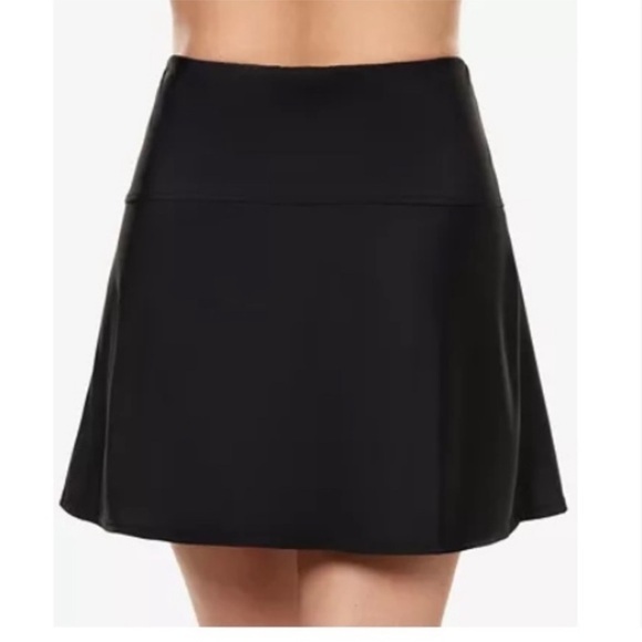 $124 Miraclesuit Fit & Flair Tummy Control Swim Skirt Sz 14 Black Zip Pocket - Picture 4 of 16
